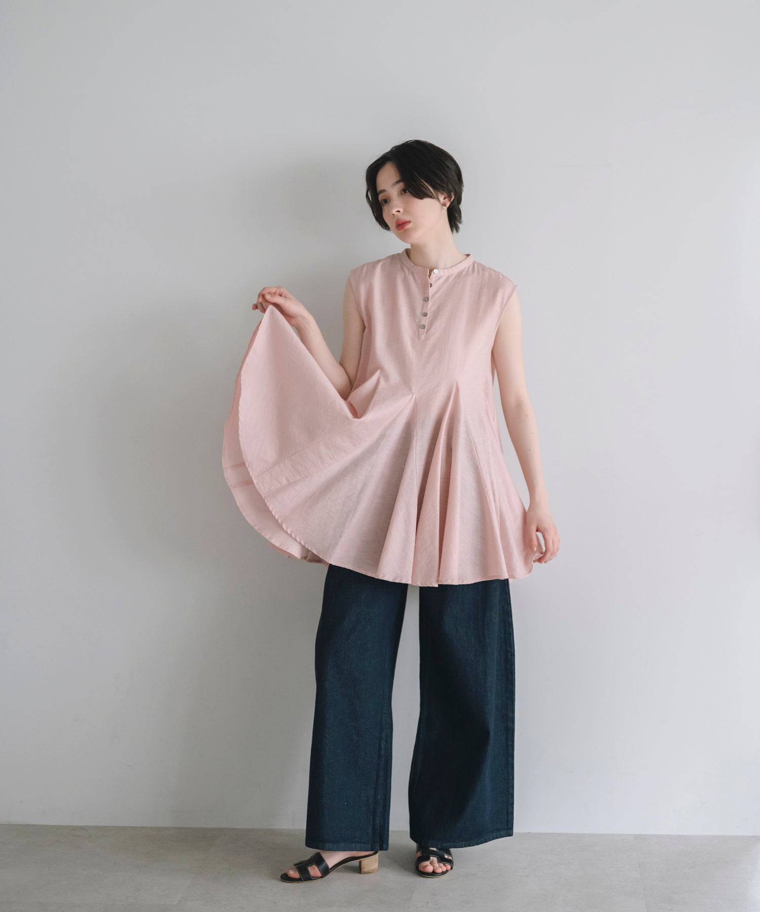 【Easy-Care】A-Line Peplum Tunic