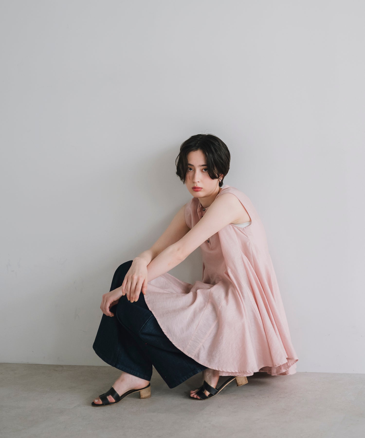 【Easy-Care】A-Line Peplum Tunic