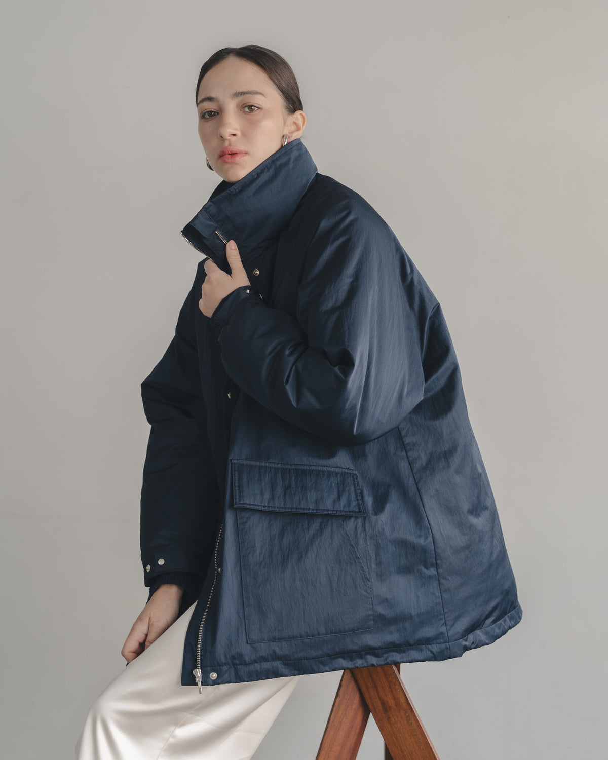 【Multi-Pocket】Stand Collar Blouson