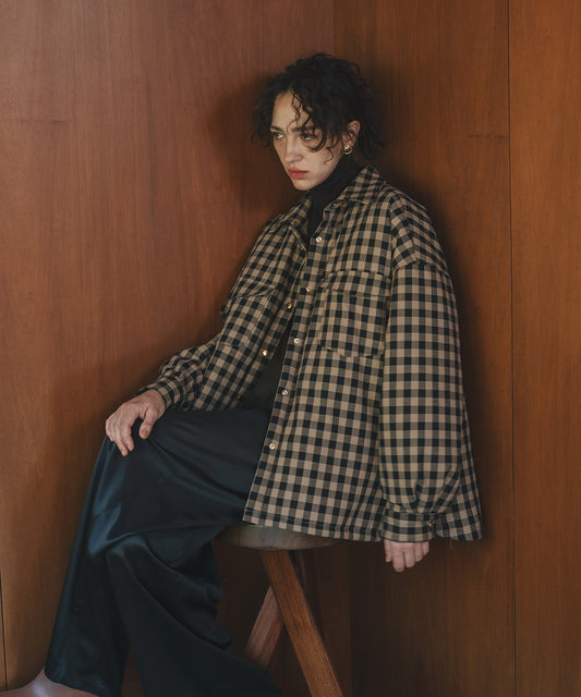 【Assorted Fabrics】Oversize Shirt Jacket