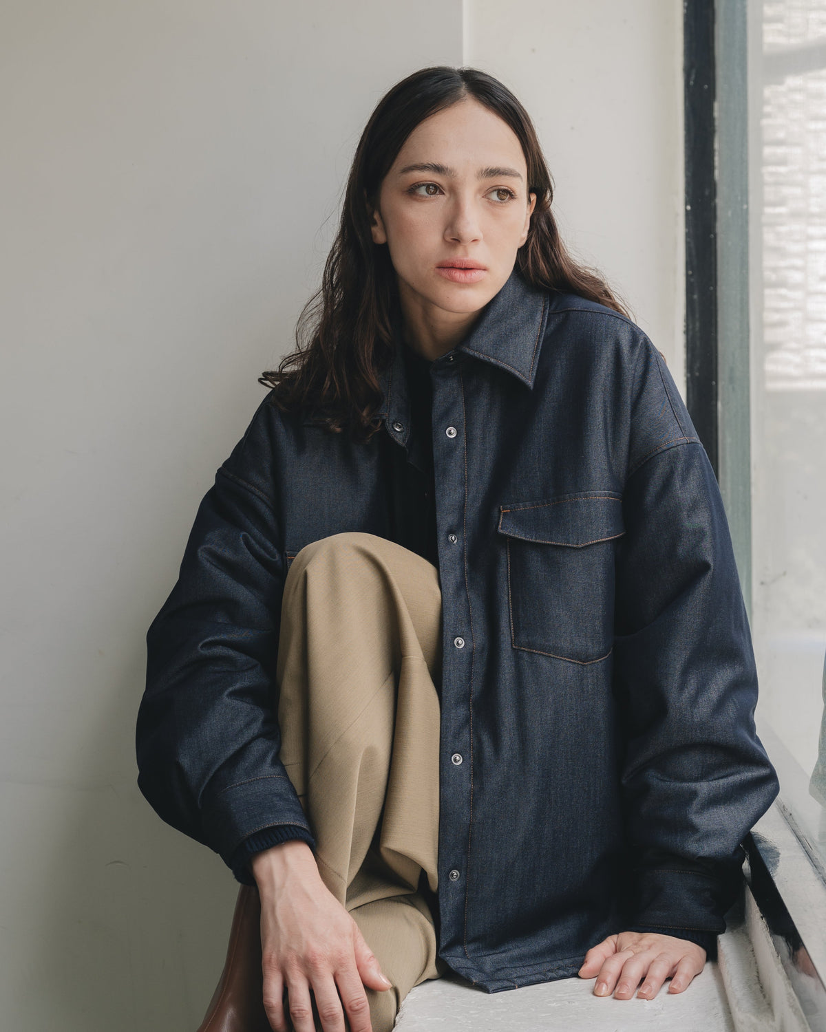 【Assorted Fabrics】Oversize Shirt Jacket