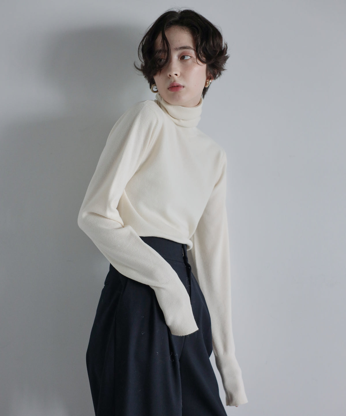 【Superfine Merino Wool】Minimal Turtleneck Knit