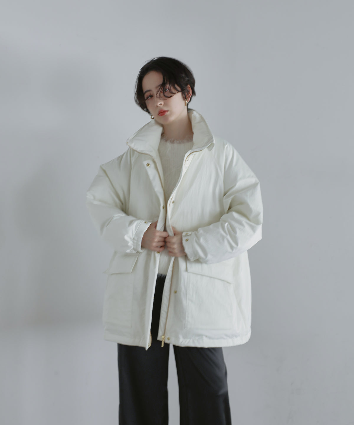 【Multi-Pocket】Stand Collar Blouson