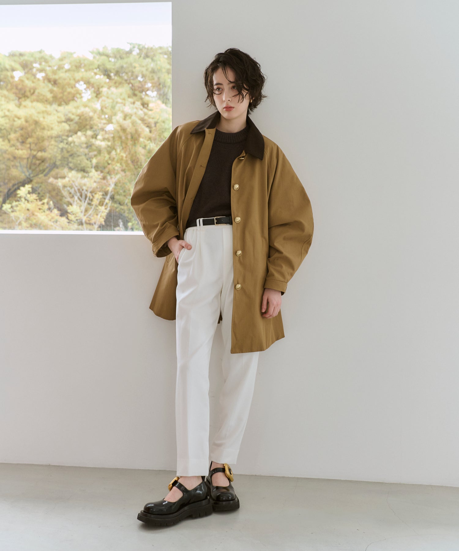 【Pre-Order】【Versatile】Traditional Corduroy Collar Aline Coat
