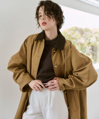 【Pre-Order】【Versatile】Traditional Corduroy Collar Aline Coat