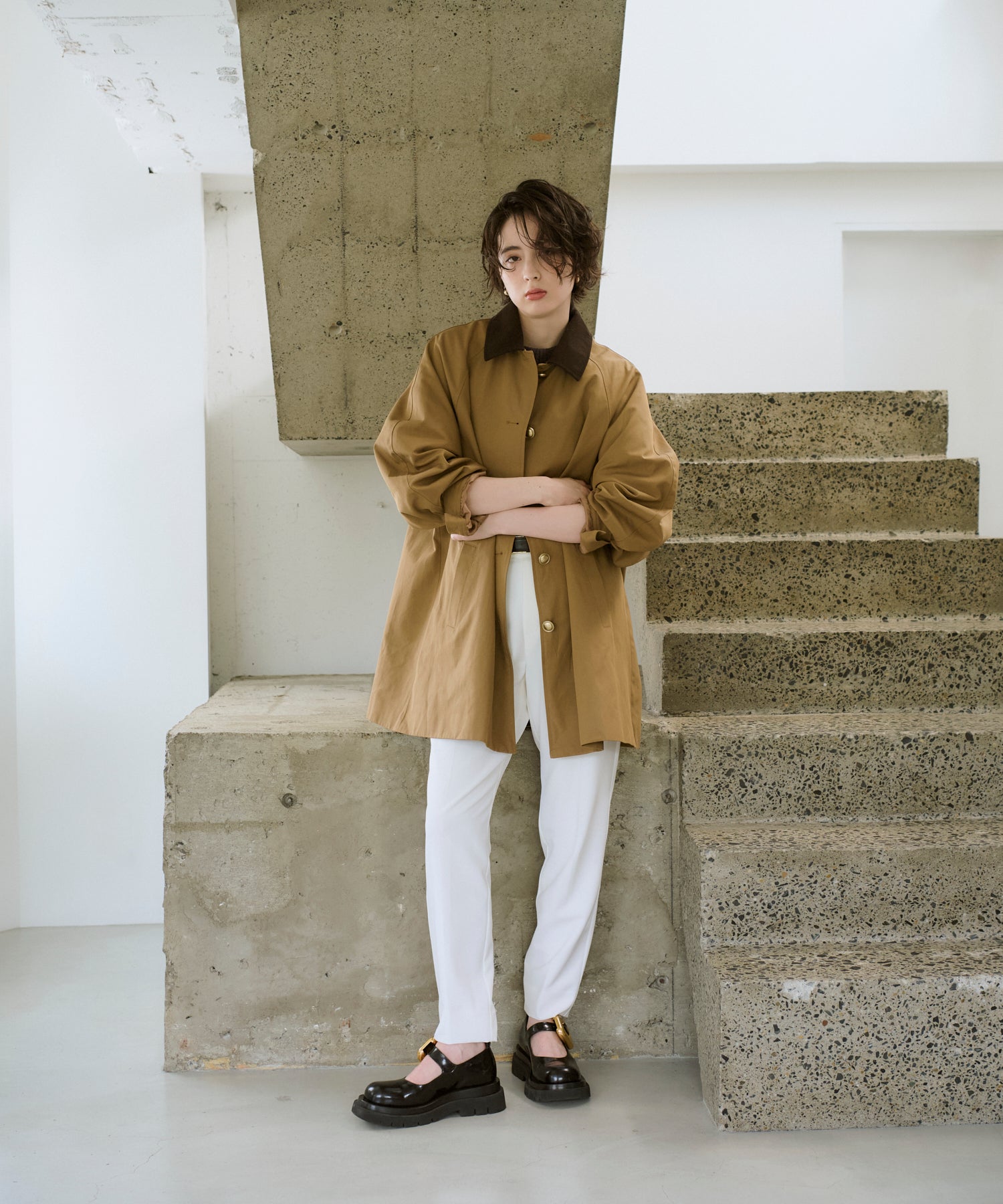 【Pre-Order】【Versatile】Traditional Corduroy Collar Aline Coat