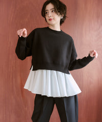 【Layerable】Short Side Slit Knit