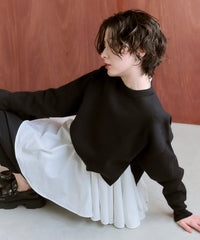 【Water-Repellent】Basic Peplum Blouse