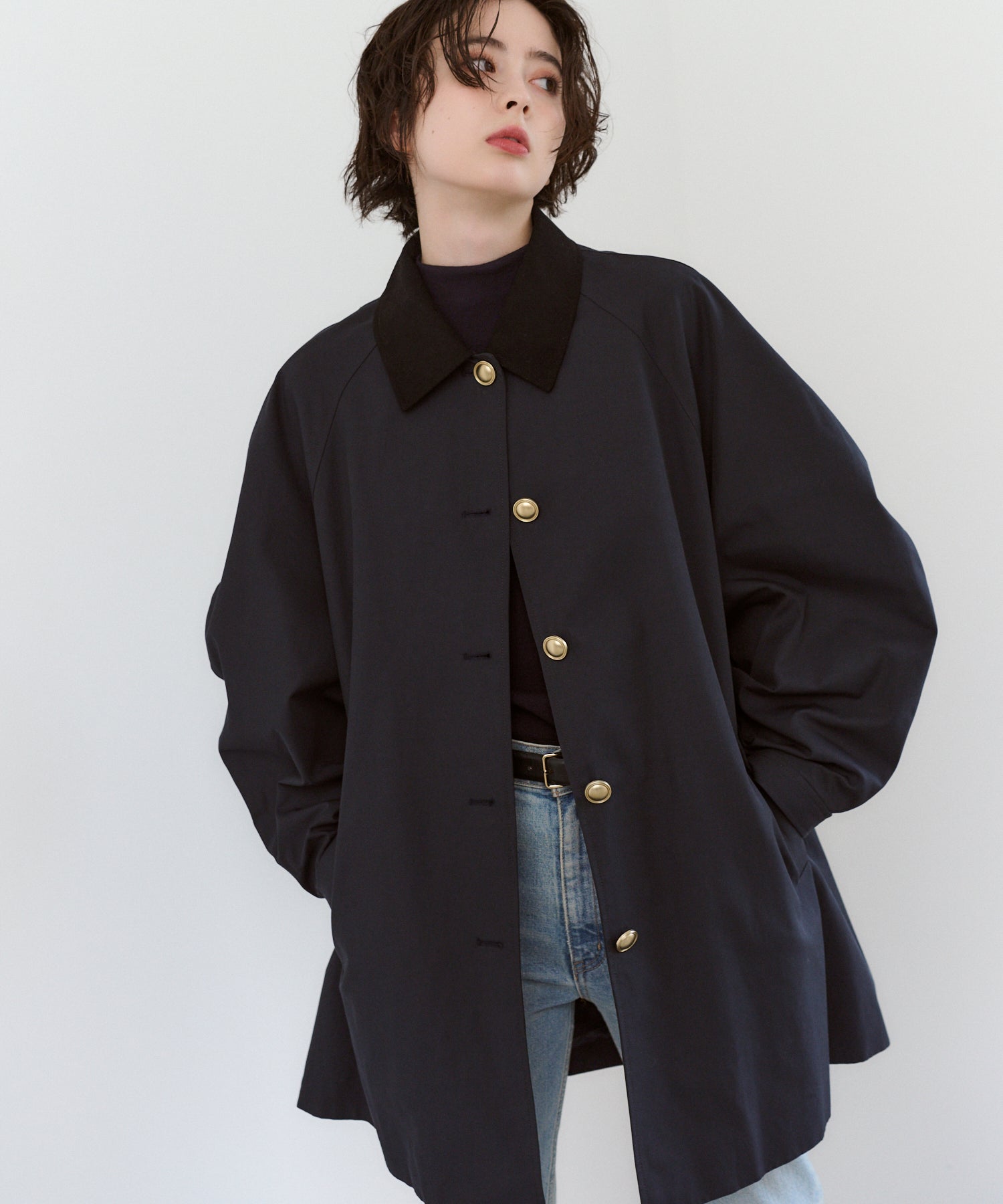 未使用【mare】トラディショナル コーデュロイ カラー Aライン コート Pre-Order】【Versatile】Traditional Corduroy Collar Aline