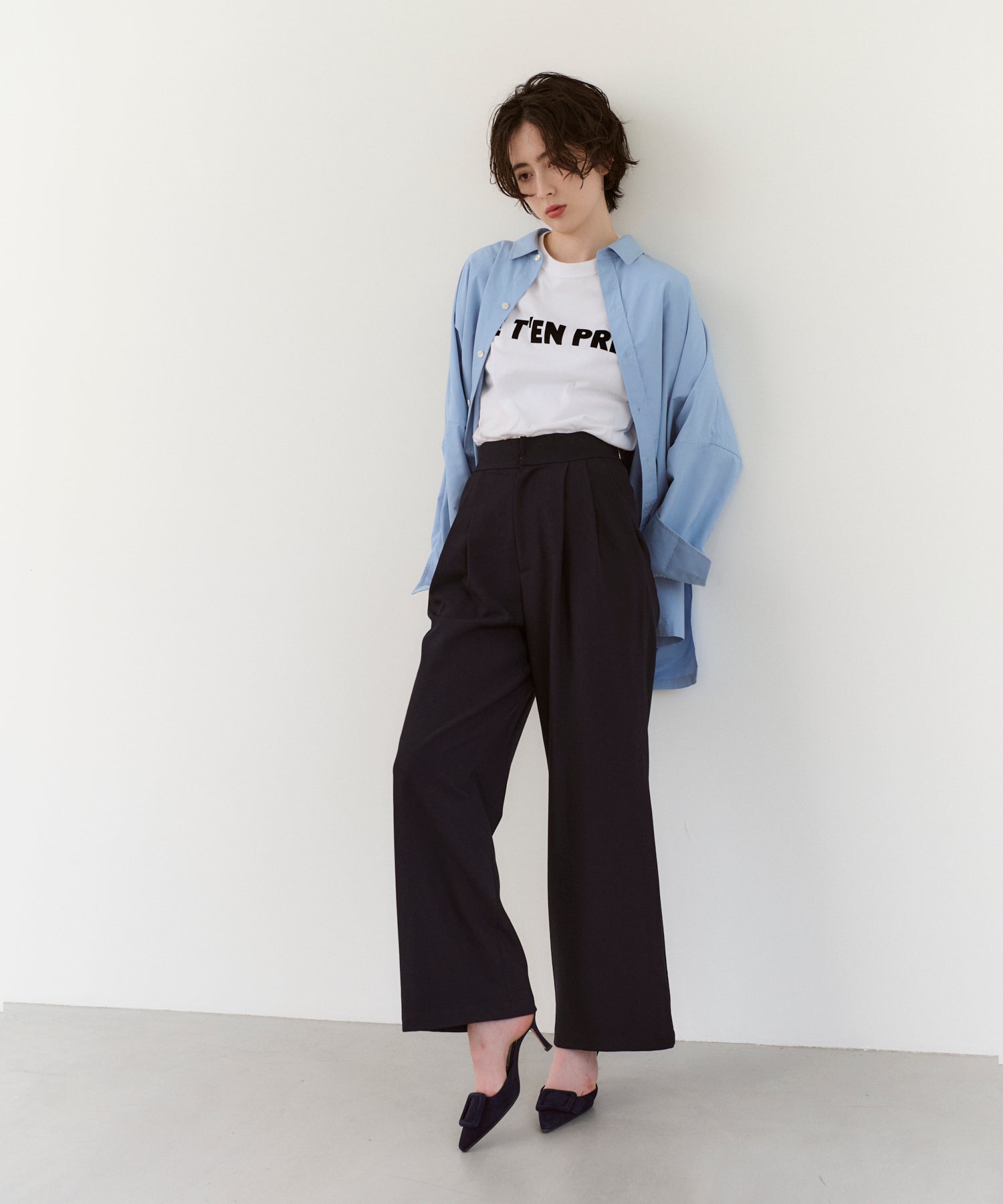 【Adjustable Size】Buckle Straight Slacks
