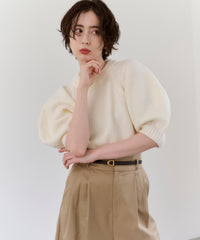 【Anti-Pilling】Wool Mix Half Sleeve Knit
