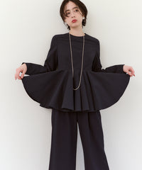 【Water-Repellent】Basic Peplum Blouse