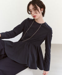 【Water-Repellent】Basic Peplum Blouse