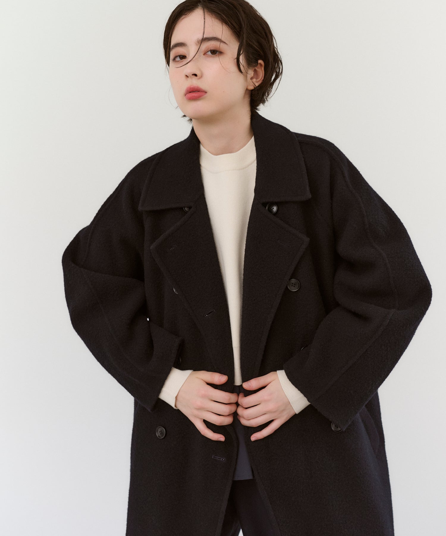 【Pre-Order】Double Breasted Cocoon Coat