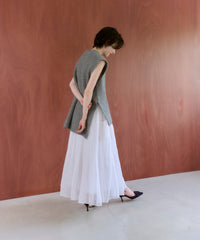 【Pre-Order】【Layerable】Wool Side Slit Middle Vest