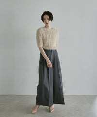 【Soft Touch】Fluffy Shaggy Half Sleeve Knit
