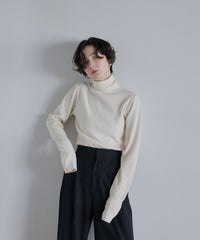【Superfine Merino Wool】Minimal Turtleneck Knit