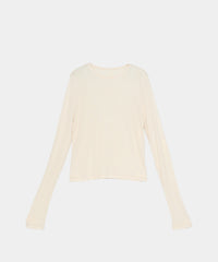 【Machine-Washable】Sheer Stretch Long Sleeve Tops
