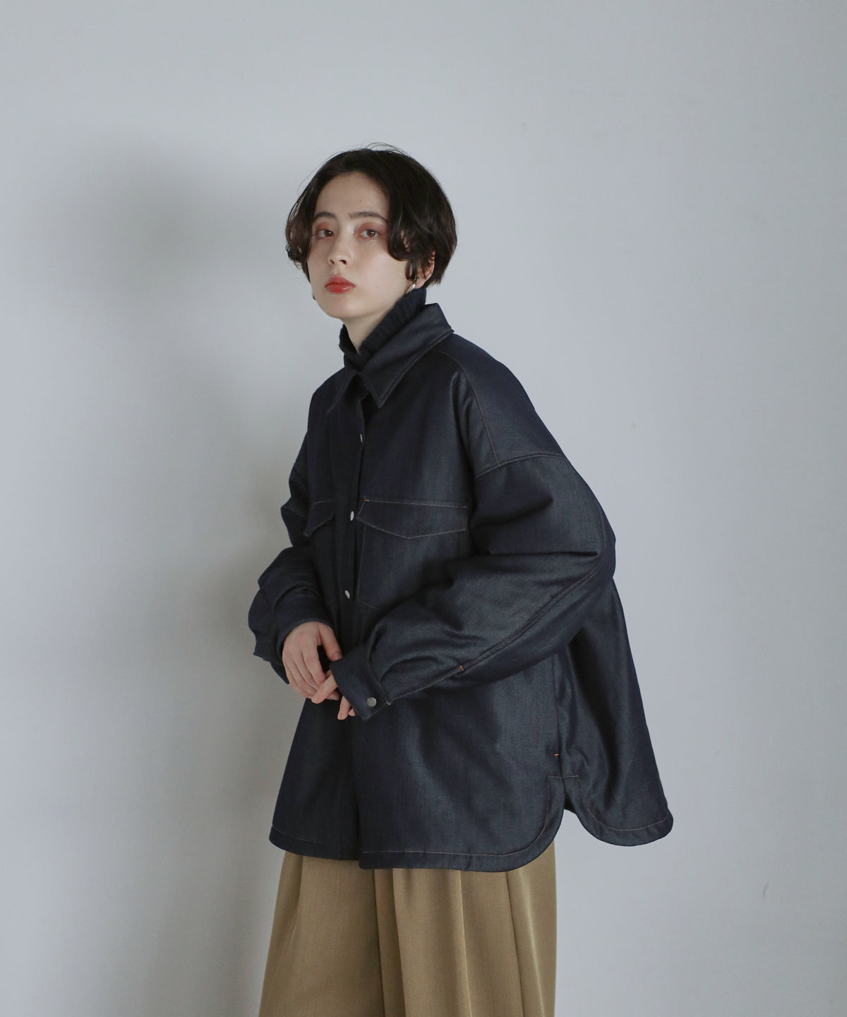 【Assorted Fabrics】Oversize Shirt Jacket