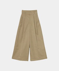 【Wrinkle Prevention】High Waist  Ｗide Pants