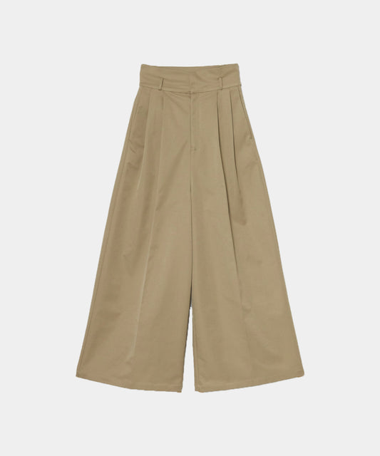 【Wrinkle Prevention】High Waist  Ｗide Pants
