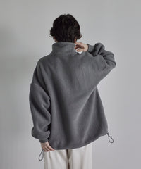 【Machine Washable】Minimal Logo Half-Zip Fleece