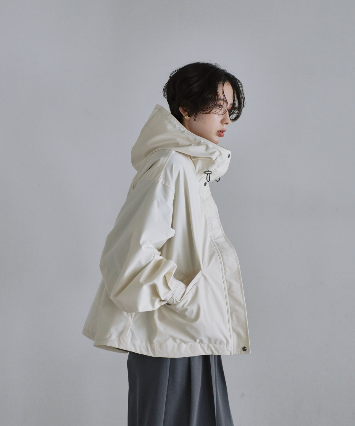 【Water Repellent】Stand Collar Flared Blouson