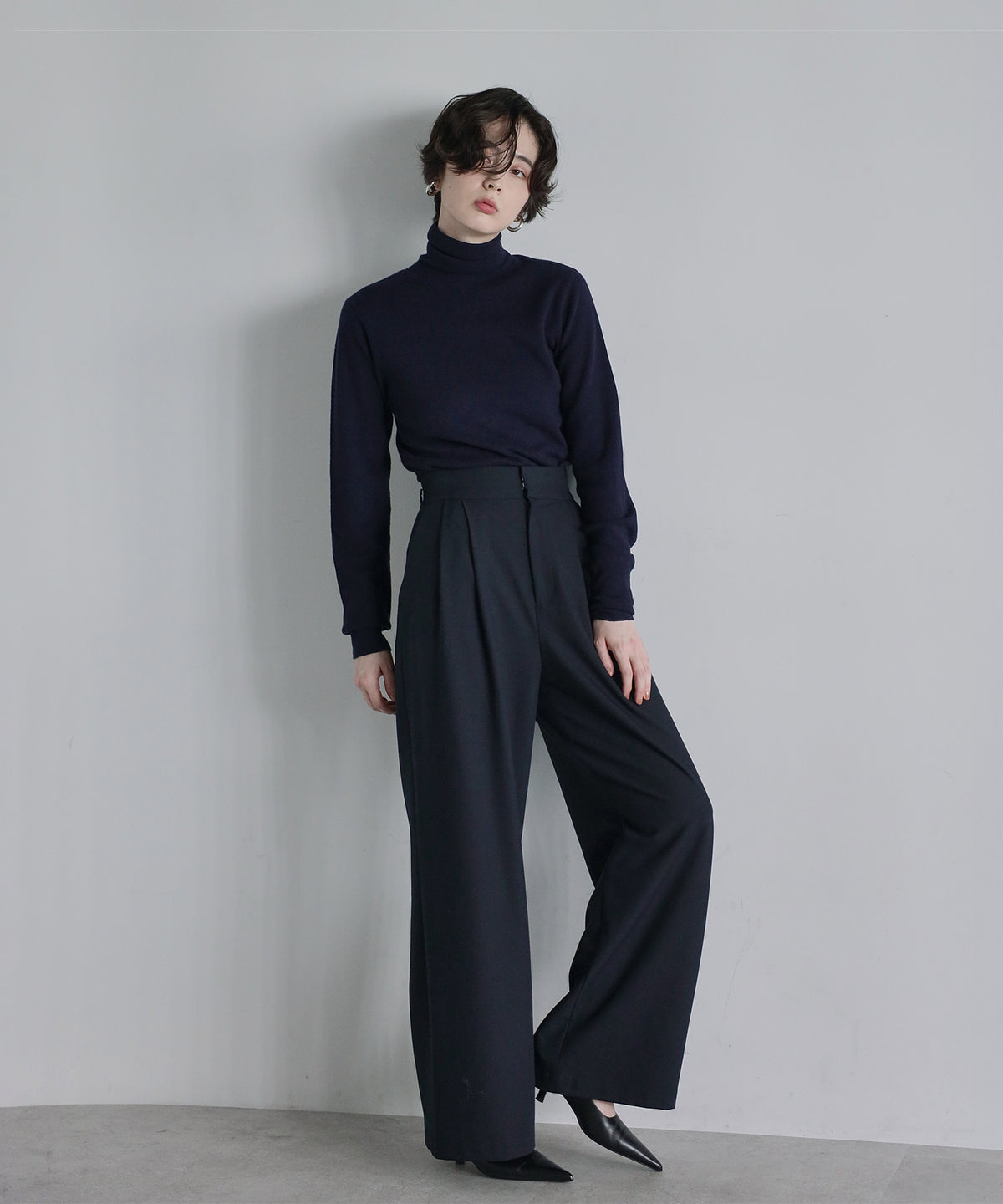 【Superfine Merino Wool】Minimal Turtleneck Knit