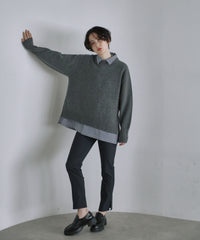 【Classic Comfort】Soft Wool × Cashmere Relaxed Crewneck Knit