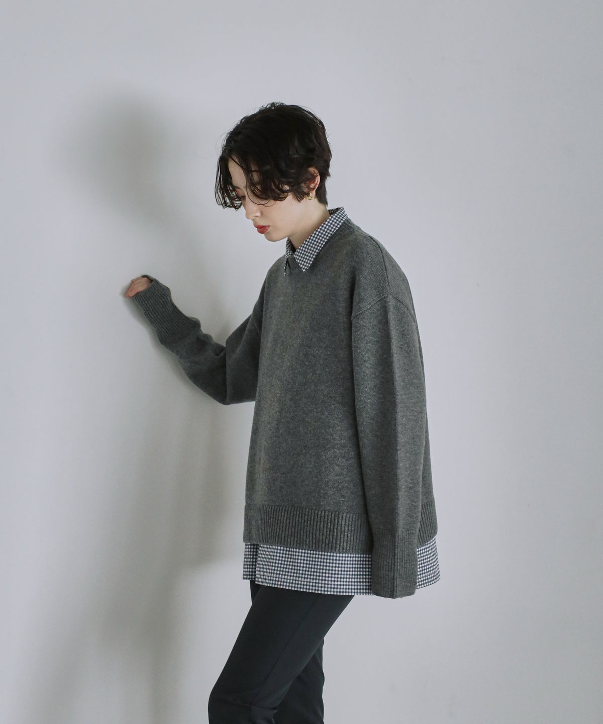 【Classic Comfort】Soft Wool × Cashmere Relaxed Crewneck Knit