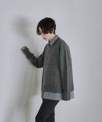 【Classic Comfort】Soft Wool × Cashmere Relaxed Crewneck Knit
