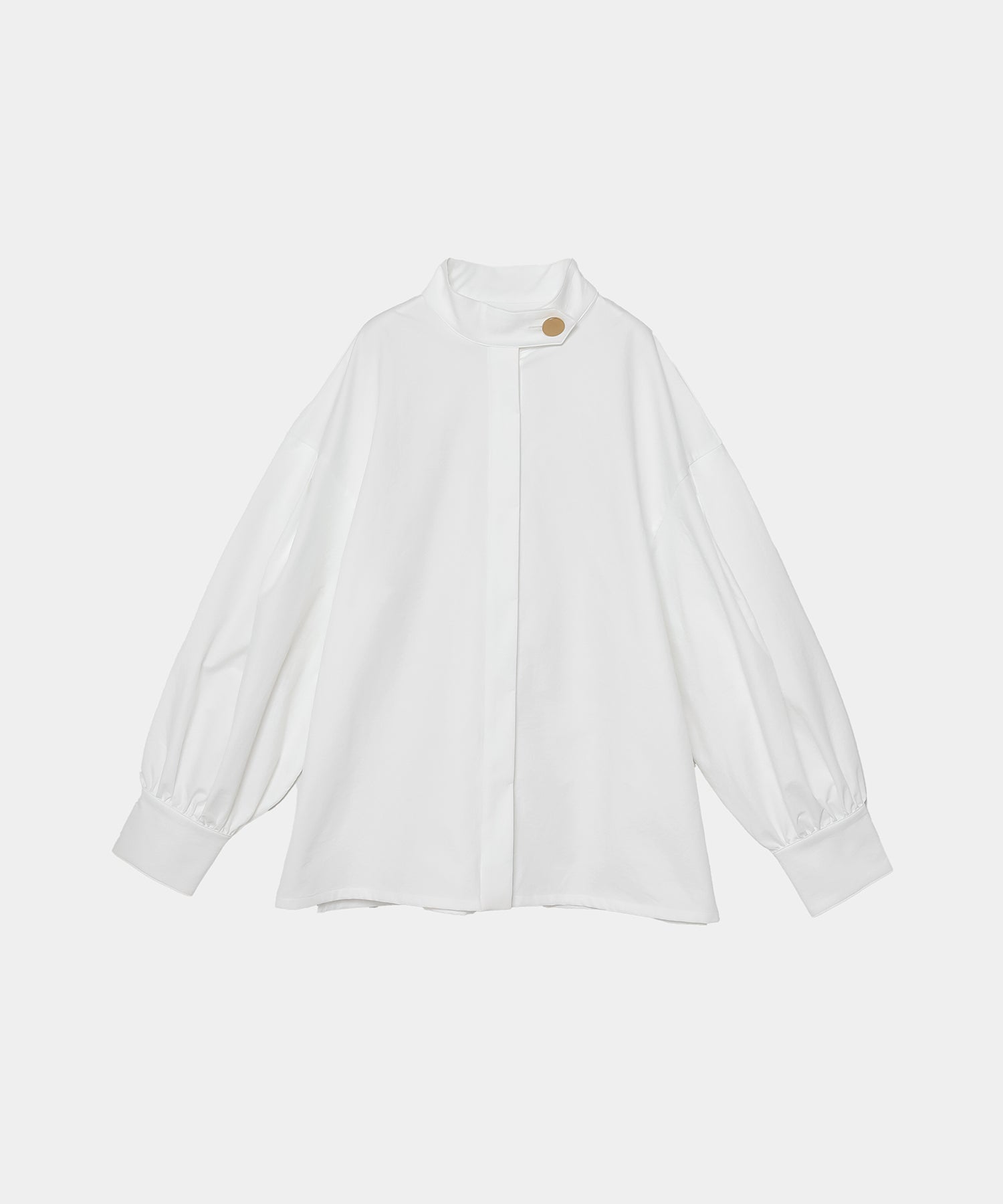 Gold Button Volume Sleeve Blouse