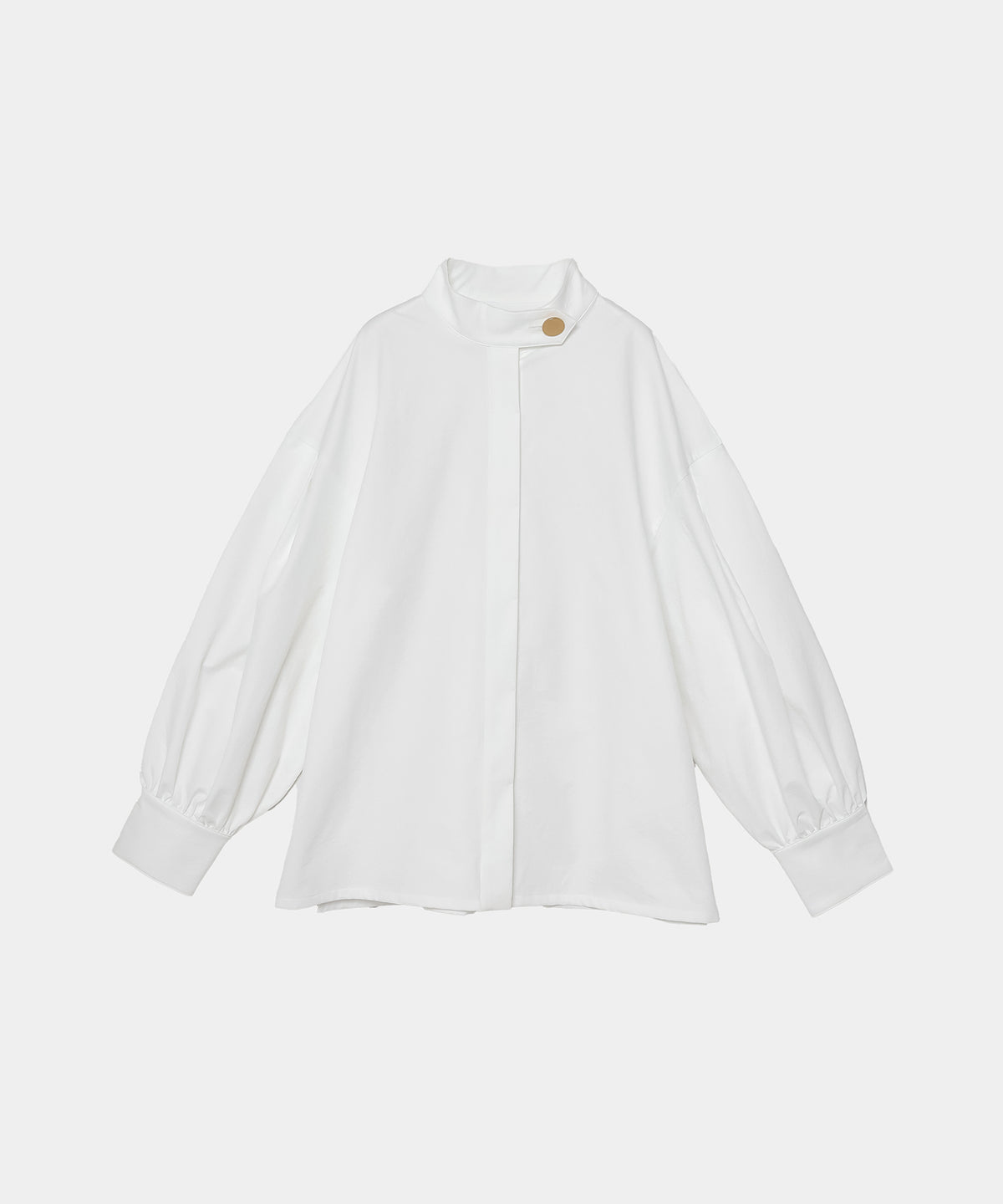 Gold Button Volume Sleeve Blouse