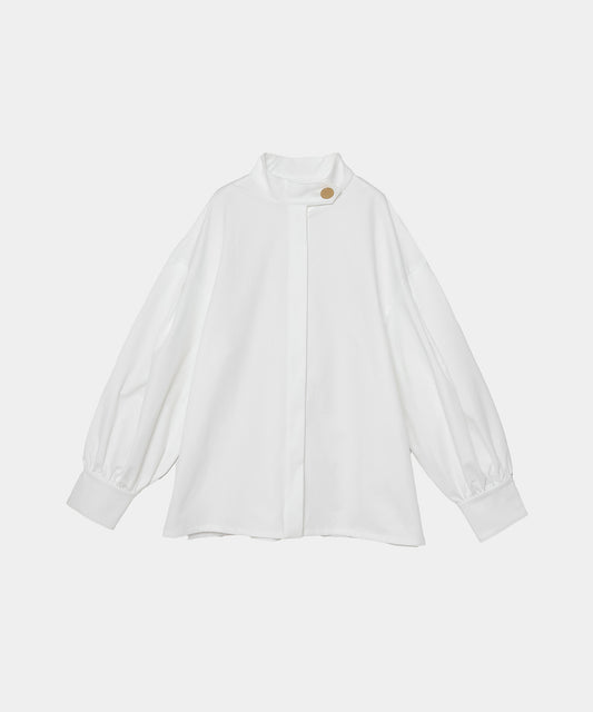 Gold Button Volume Sleeve Blouse