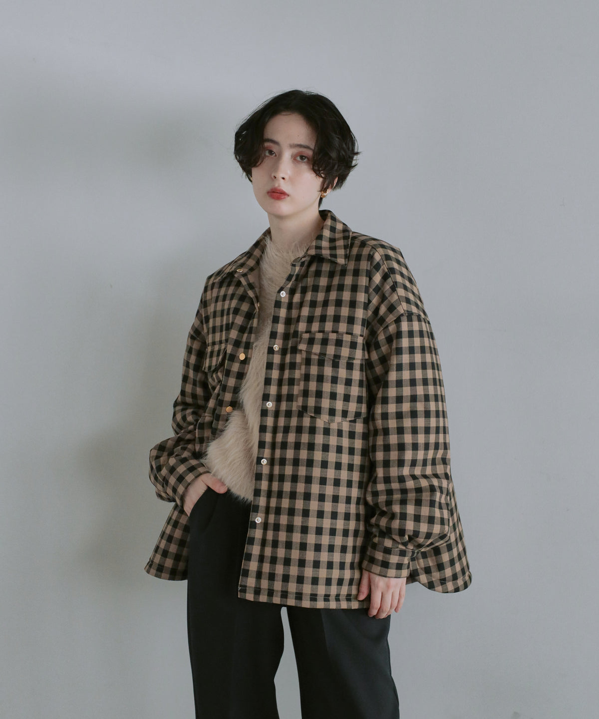 【Assorted Fabrics】Oversize Shirt Jacket