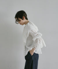 【Vintage Romantic】Eyelet Cutwork Lace Blouse