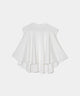 【Water-Repellent】Sheer Docking French Sleeve Blouse
