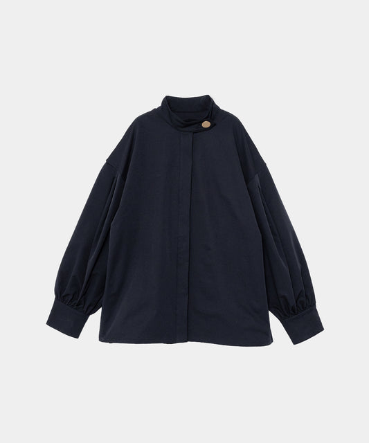 Gold Button Volume Sleeve Blouse