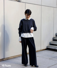 【Layerable】Short Side Slit Knit