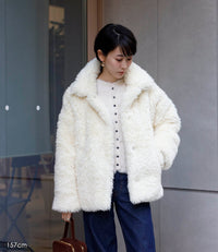 【Machine-Washable】2Way Collar Boa Coat