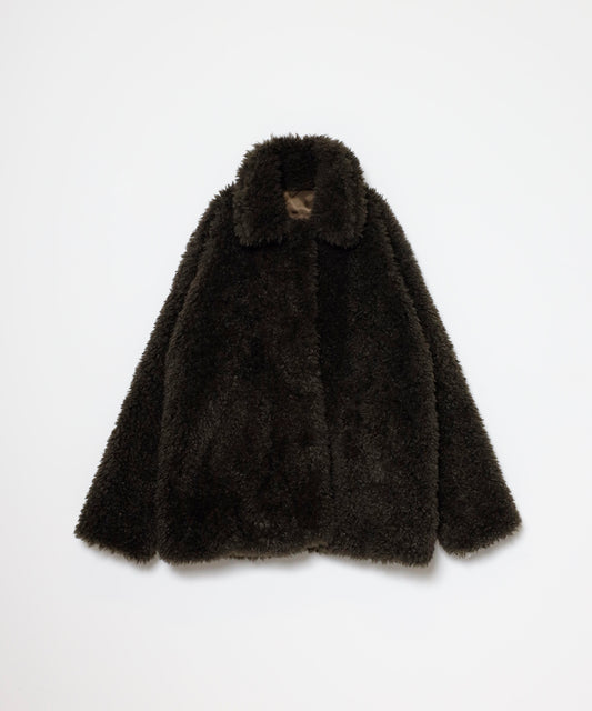 【Machine-Washable】2Way Collar Boa Coat