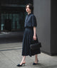 【Cool-Touch】Buckle Tuck Flare Skirt