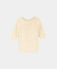 【Soft Touch】Fluffy Shaggy Half Sleeve Knit