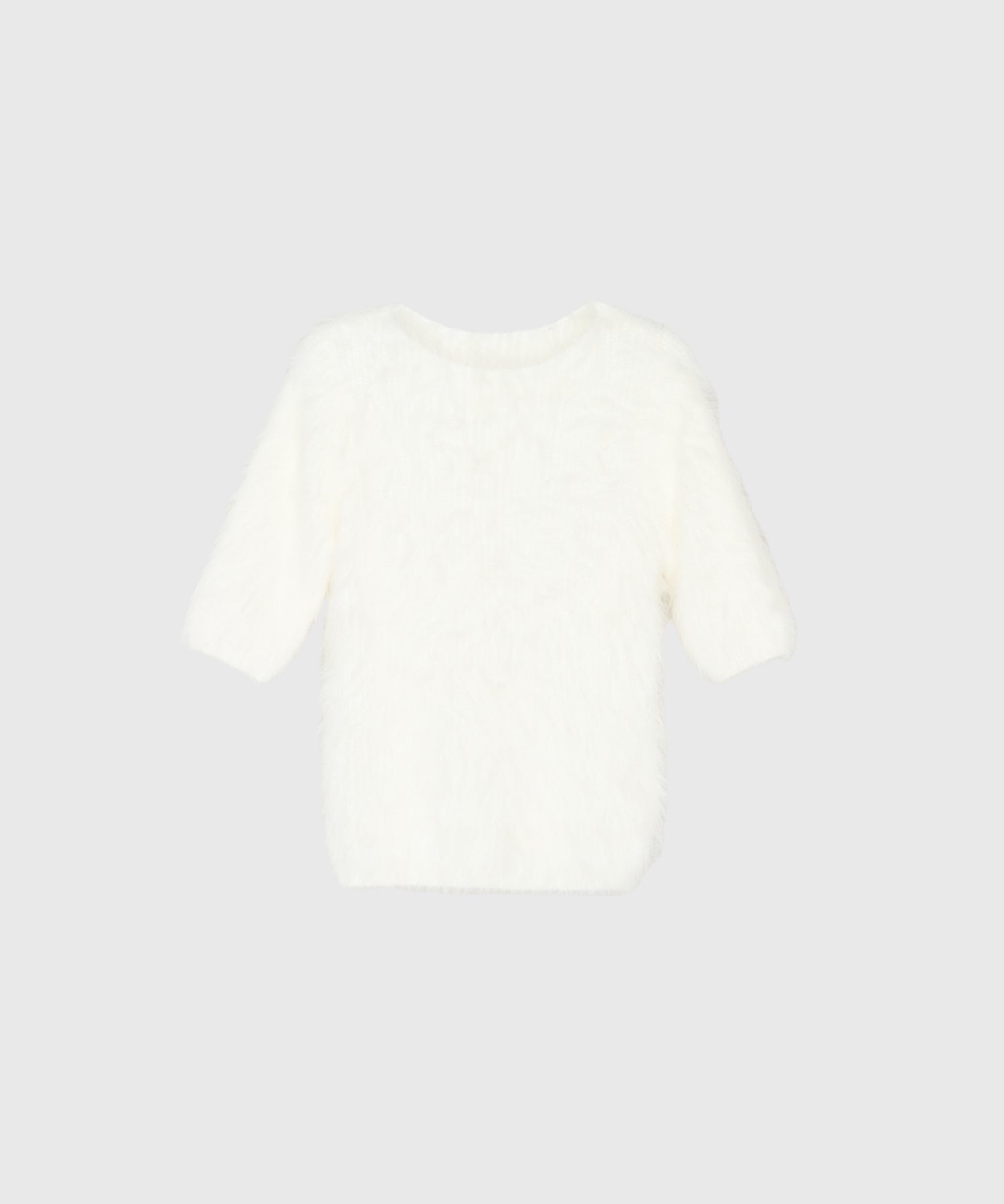 【Soft Touch】Fluffy Shaggy Half Sleeve Knit