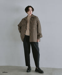 【Assorted Fabrics】Oversize Shirt Jacket