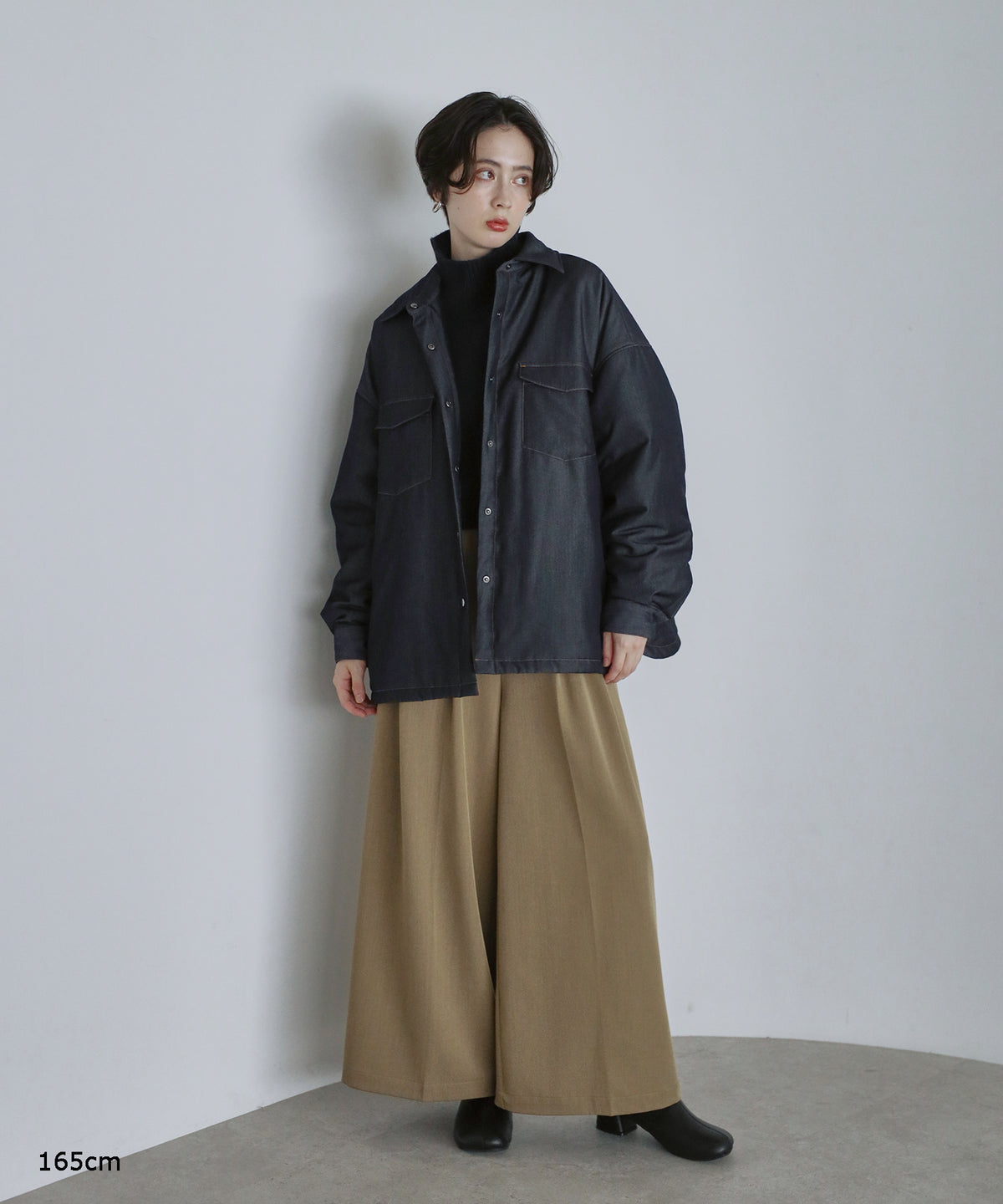 【Assorted Fabrics】Oversize Shirt Jacket