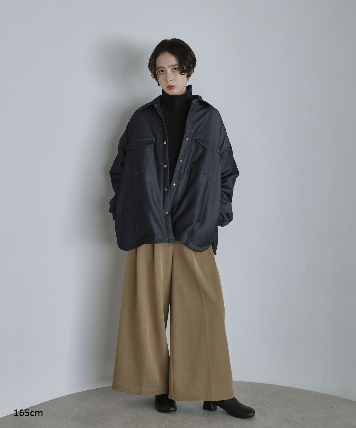 【Assorted Fabrics】Oversize Shirt Jacket
