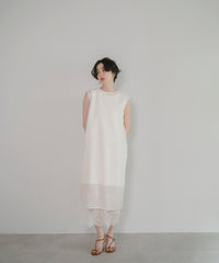 【Layerable】Lace Layered Sleeveless Onepiece