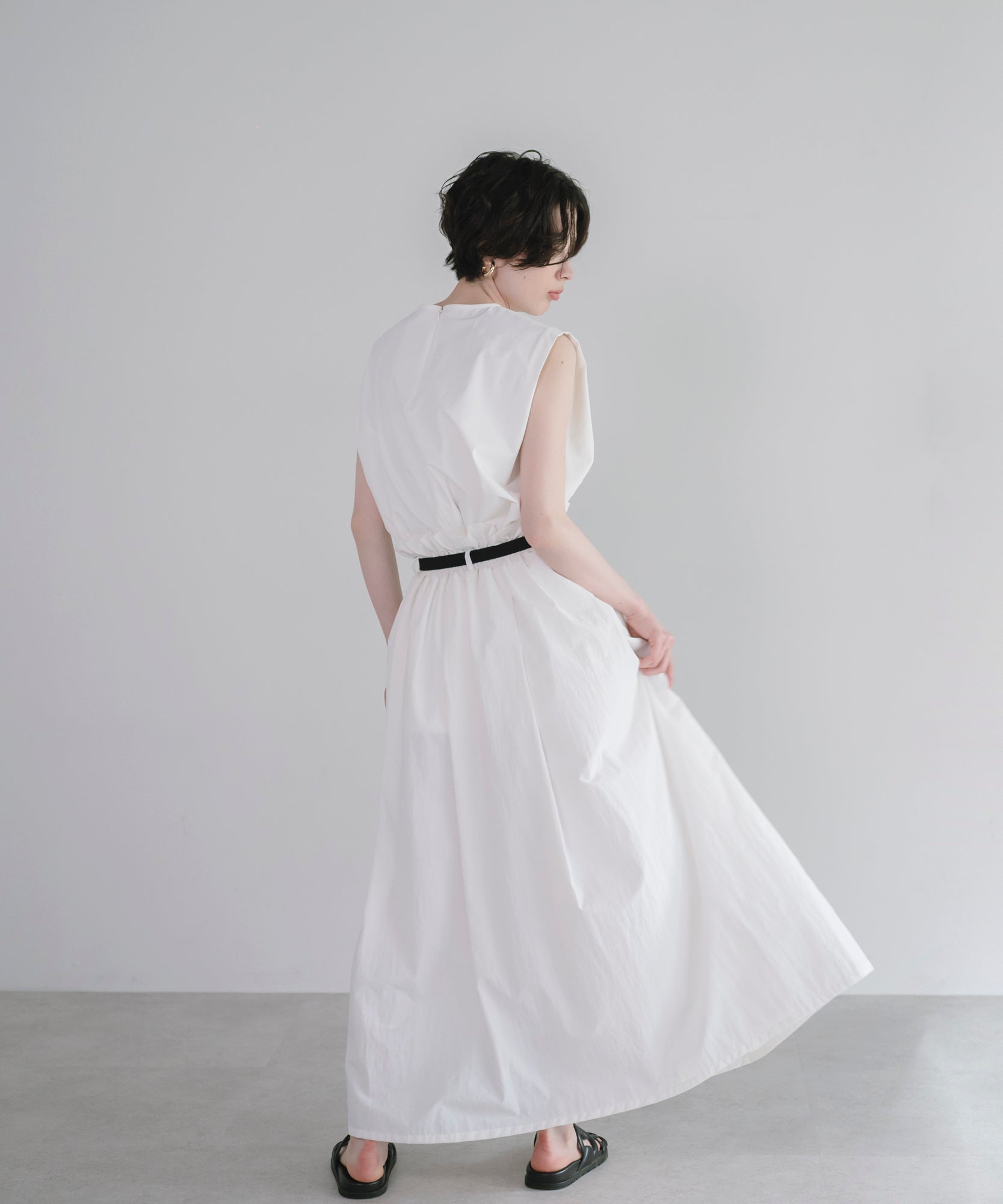 【Water-Repellent】Belt set Flared Skirt