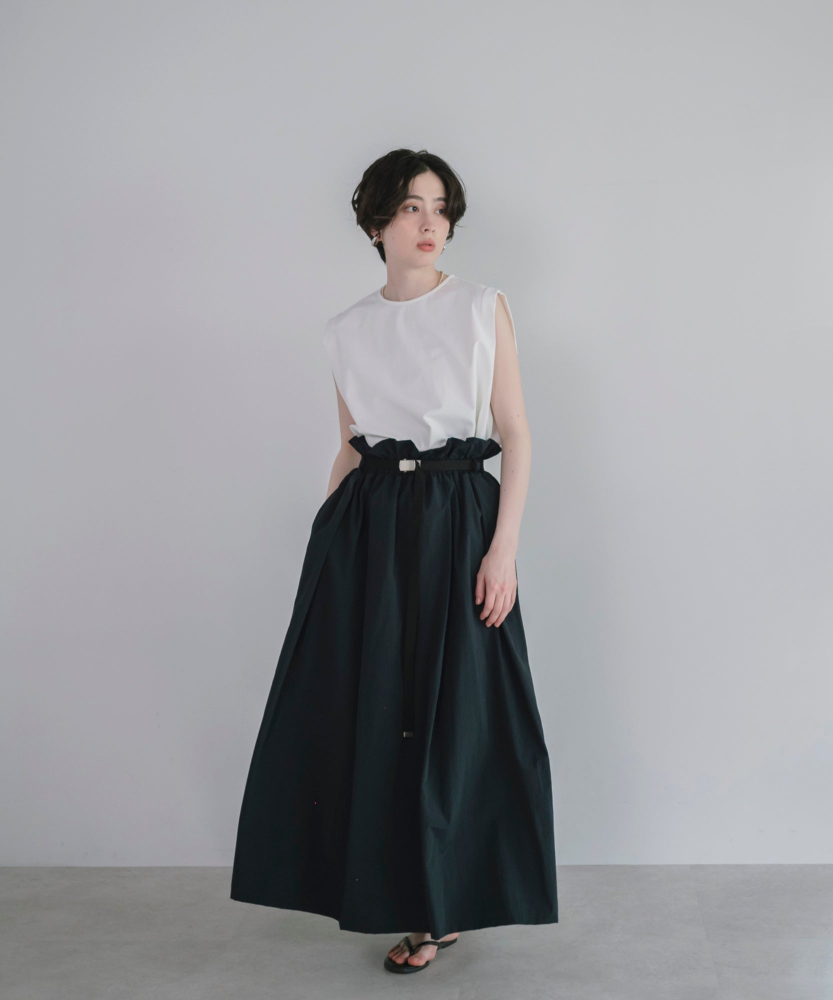 mare Water-Repellent Belt set Skirt ブラック Water-Repellent】Belt set Flared Skirt – maré（マレ）オンラインストア